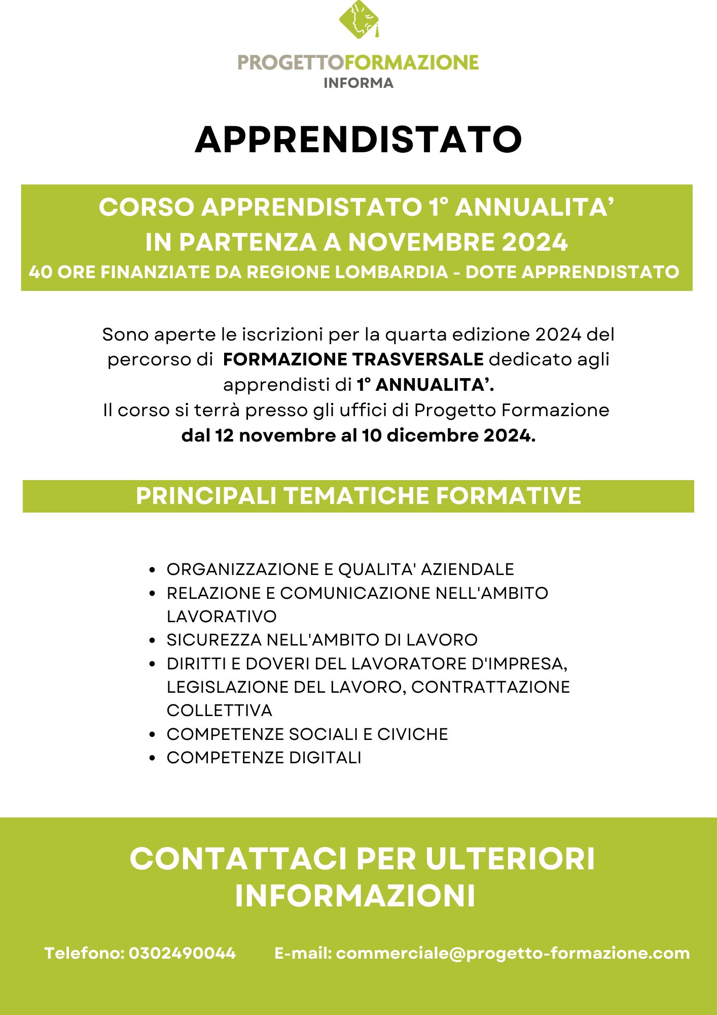 catalogo formativo di progetto formazione Brescia bs